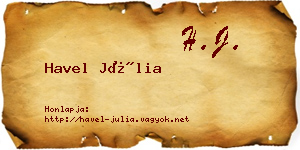 Havel Júlia névjegykártya